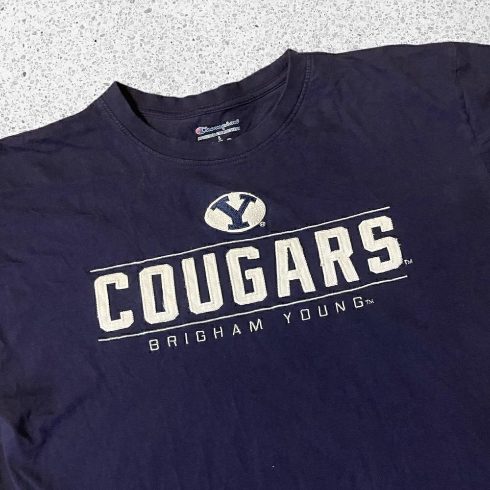 BYU Champion College Shirt navy blue men’s L - Picture 3 of 6